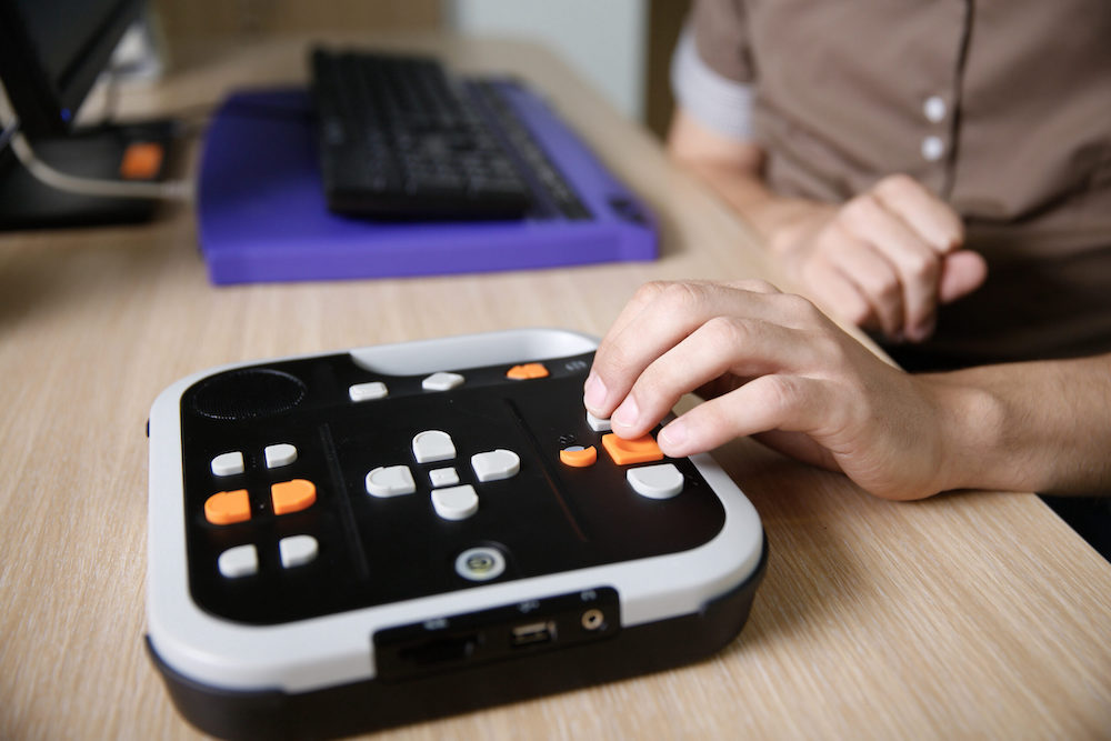 Demonstration of assistive technology for visually impaired