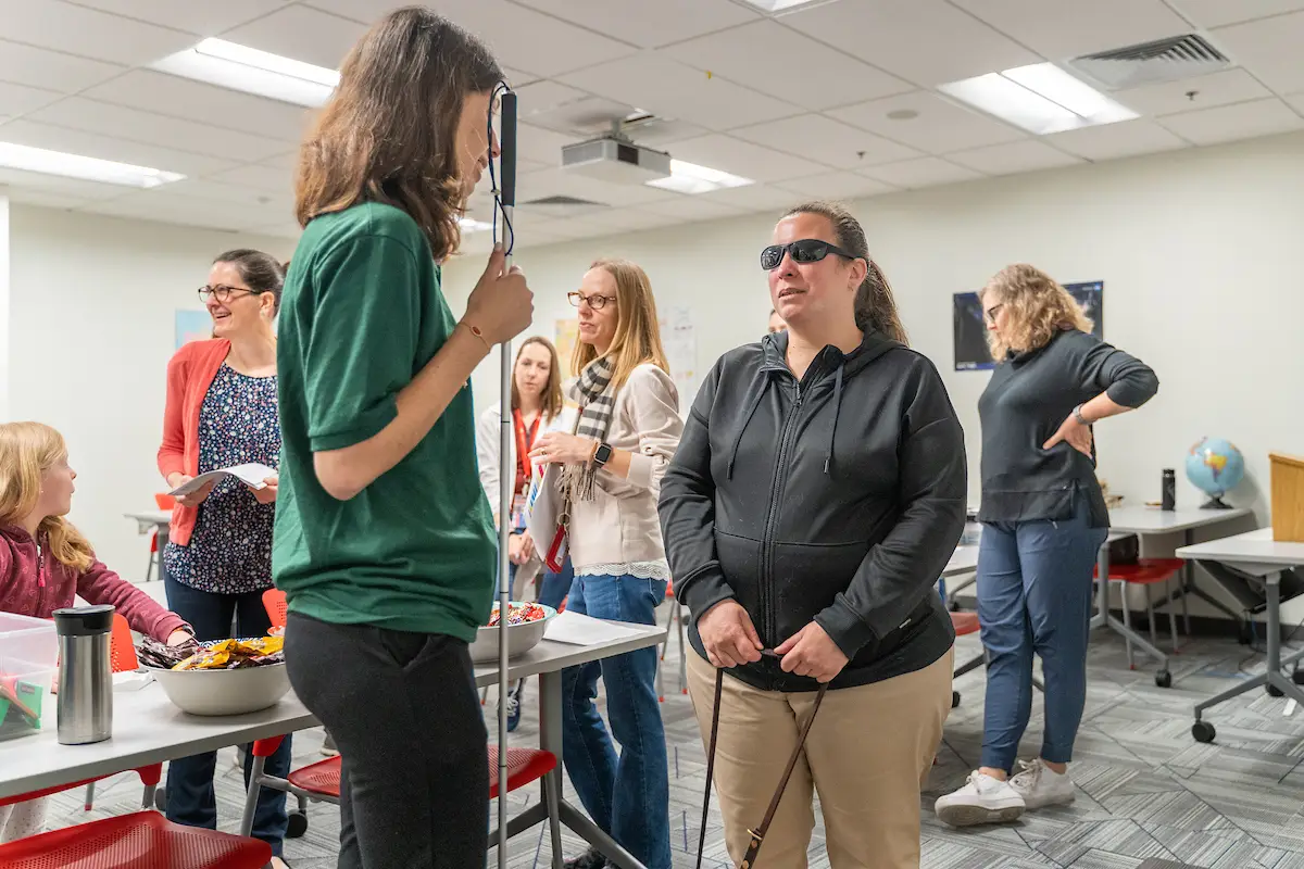 Training workshop for visually impaired individuals